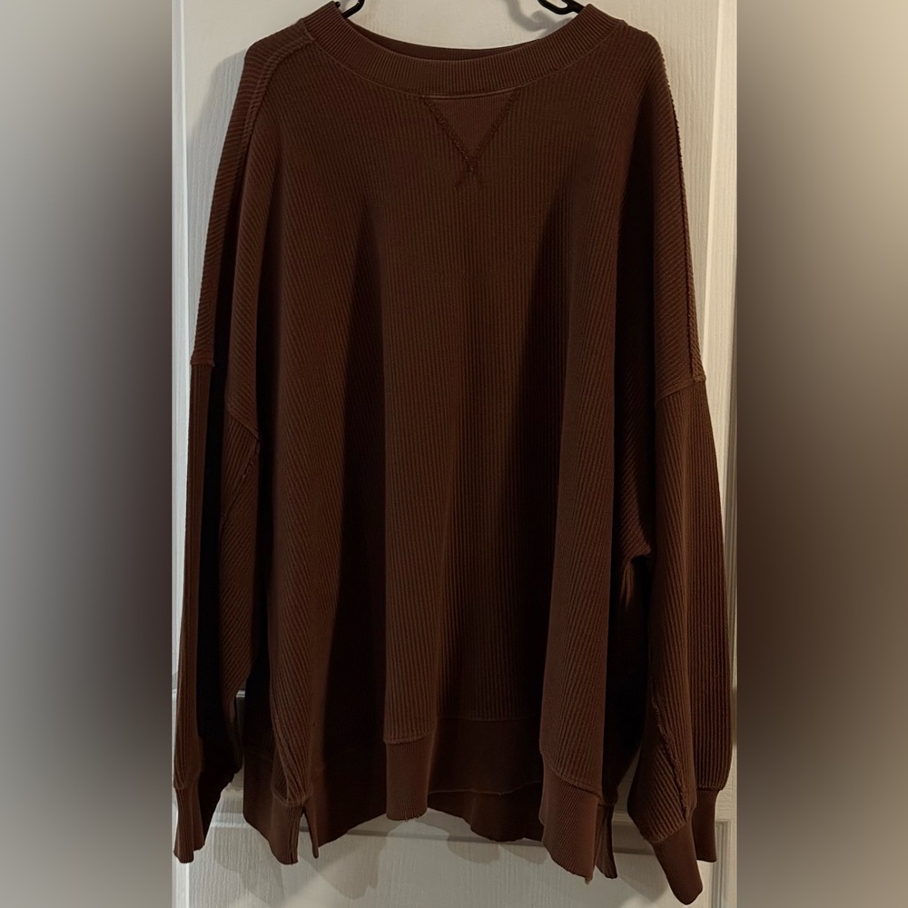 Aerie textured oversized crewneck